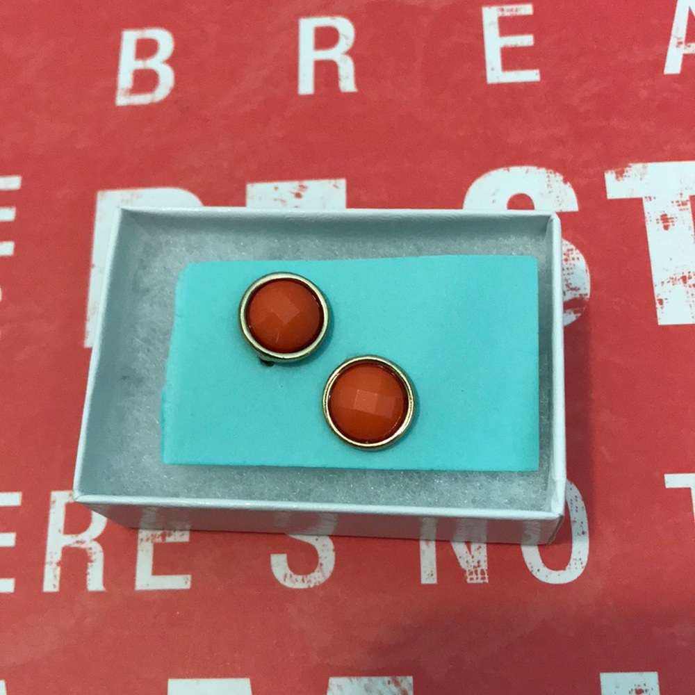 Salmon and gold earrings